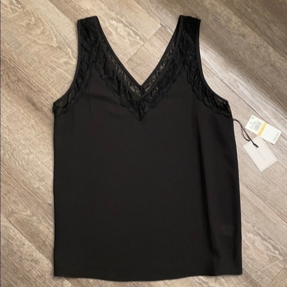 1. State Tops - 1.State Black V-neck Cami with lace on top